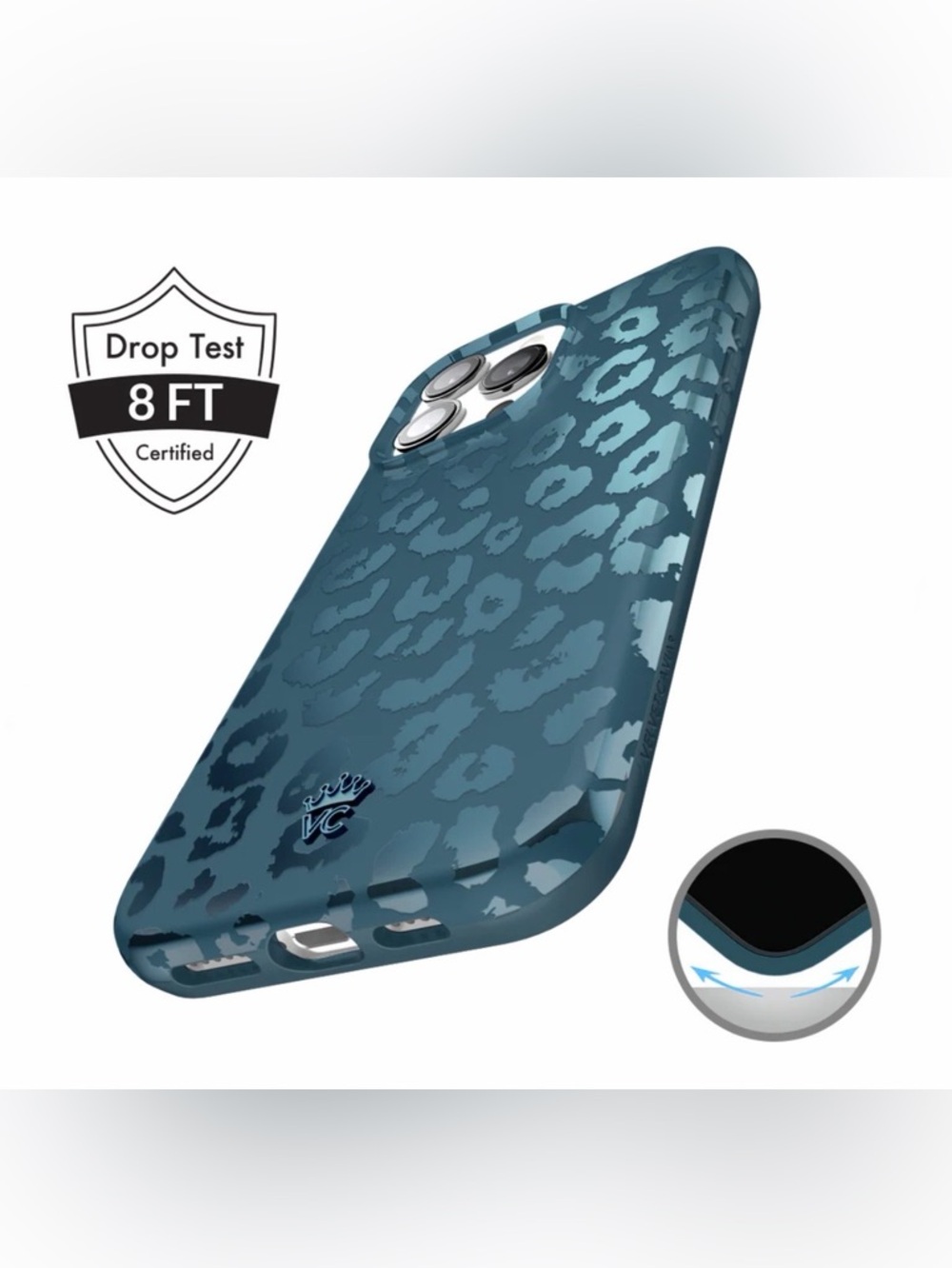 Velvet Caviar Navy/Dark Blue Leopard Print Phone Case - iPhone 16 PRO - Picture 3 of 15